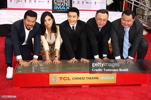 Director Justin Lin, actors Zhao Wei, Huang Xiaoming, Enlight Media CEO Wang Changtian and Chairman at Seven Stars Entertainment Bruno Wu are honored...
