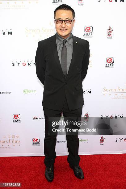 Mr. E attends the TCL Chinese Theatre IMAX hand/footprint ceremony honoring Justin Lin, Zhao Wei, Huang Xiaoming during the 88th Birthday...