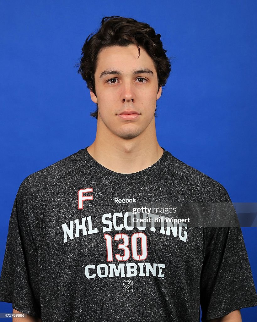 Samuel Dove McFalls poses for a headshot at the NHL Combine at... News