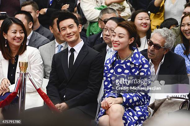 Actor Huang Xiaoming and Actress Sarah Li attend Bruno Wu and Seven Stars Entertainment Sponsor TCL Chinese Theatre Handprints For Director Justin...