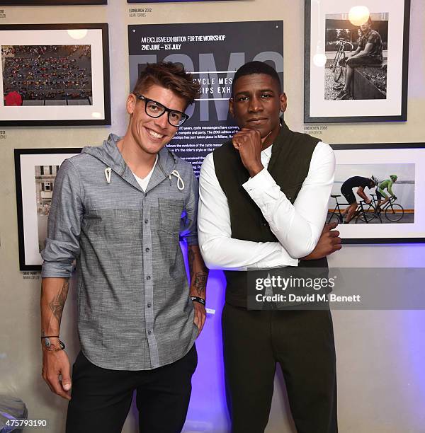 Chas Christiansen and Labrinth attend the launch of OAKLEY IN RESIDENCE: LONDON, a pop-up cycling destination and hangout for creative collaboration...