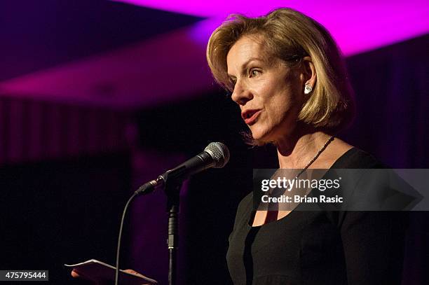 Juliet Stevenson speaks during Amnesty International UK celebrate 10th anniversary of headquaters on June 3, 2015 in London, England.