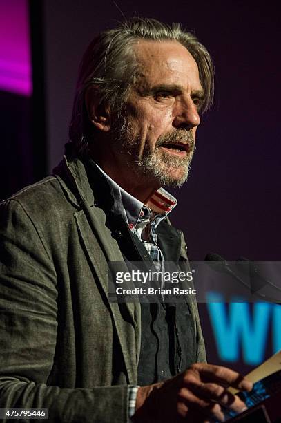 Jeremy Irons speaks during Amnesty International UK celebrate 10th anniversary of headquaters on June 3, 2015 in London, England.
