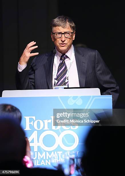 Bill Gates speaks at the Forbes' 2015 Philanthropy Summit Awards Dinner on June 3, 2015 in New York City.