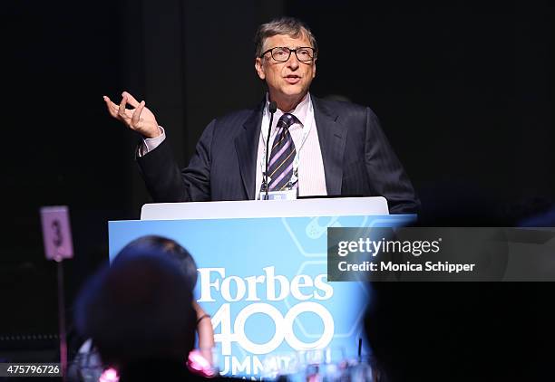 Bill Gates speaks at the Forbes' 2015 Philanthropy Summit Awards Dinner on June 3, 2015 in New York City.