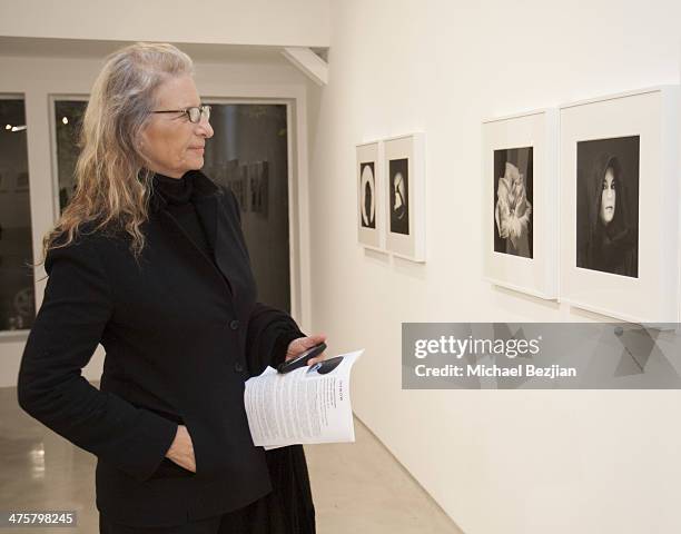 Photographer Annie Leibovitz attends Opening Reception For Robert Mapplethorpe at OHWOW Gallery on February 28, 2014 in Los Angeles, California.