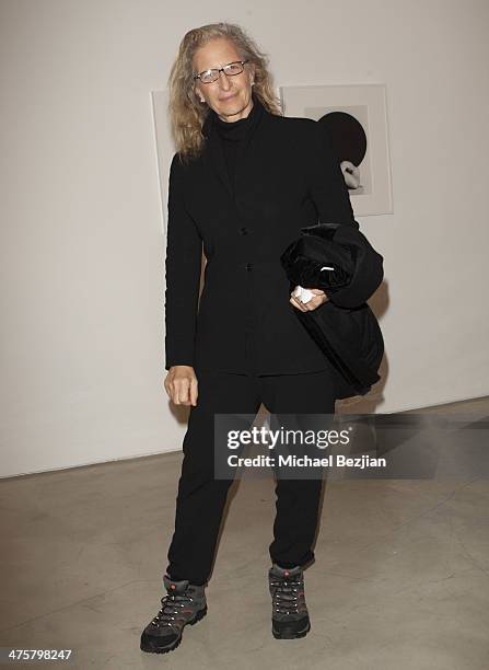 Photographer Annie Leibovitz attends Opening Reception For Robert Mapplethorpe at OHWOW Gallery on February 28, 2014 in Los Angeles, California.