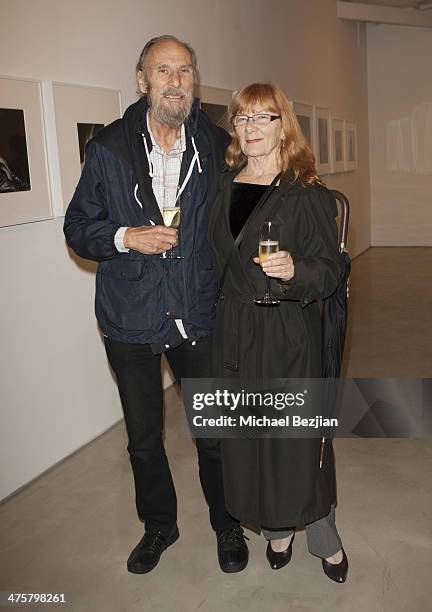 Artist George Herms and Sue Henger attend Opening Reception For Robert Mapplethorpe at OHWOW Gallery on February 28, 2014 in Los Angeles, California.