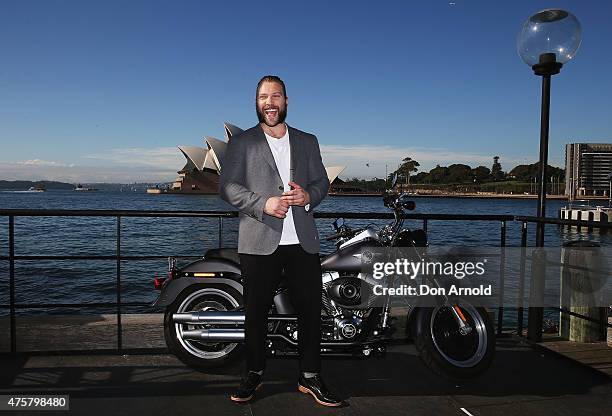 Jai Courtney poses during a 'Terminator Genisys' photo call at the Park Hyatt Sydney on June 4, 2015 in Sydney, Australia.