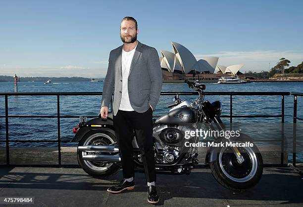 Jai Courtney poses during a 'Terminator Genisys' photo call at the Park Hyatt Sydney on June 4, 2015 in Sydney, Australia.