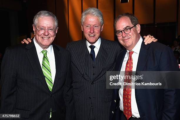 Chairman and Editor-in-Chief of Forbes Media Steve Forbes and Former President Bill Clinton attend the Forbes' 2015 Philanthropy Summit Awards Dinner...