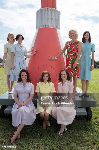 Walt Disney Television via Getty Images's "The Astronaut Wives Club" stars Zoe Boyle as Jo Schirra, Azure Parsons as Annie Glenn, Erin Cummings as...