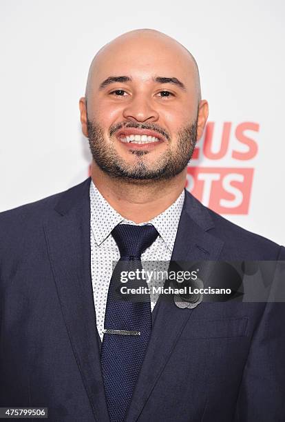 Veteran and Up2Us Sports Member Kleiton Almeida attends the Up2Us Sports celebration of 5 Years of change through sports on June 3, 2015 at the IAC...