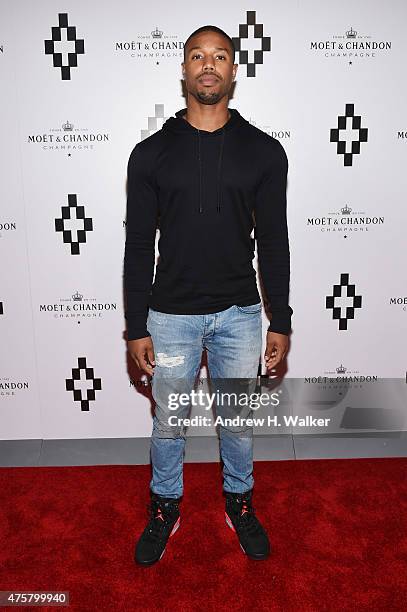 Actor Michael B. Jordan attends the Moet Nectar Imperial Rose x Marcelo Burlon Launch Event on June 3, 2015 in New York City.