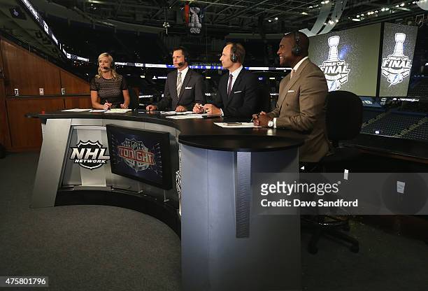 Network on-air talent Kathryn Tappen, Martin Biron, Mike Rupp and Kevin Weekes discuss Game One of the 2015 NHL Stanley Cup Final on the post-game...