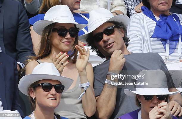 Laura Smet and her boyfriend attend day 11 of the French Open 2015 at Roland Garros stadium on June 3, 2015 in Paris, France.