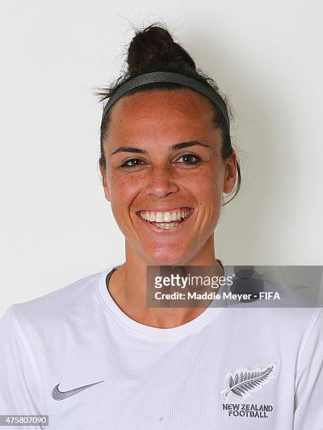 Emma Kete of New Zealand during the FIFA Women's World Cup 2015 portrait session at the Delta Edmonton South on June 3, 2015 in Edmonton, Canada.