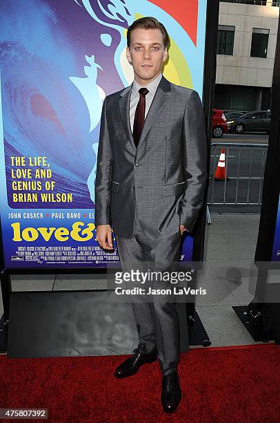 Actor Jake Abel attends the premiere of "Love & Mercy" at Samuel Goldwyn Theater on June 2, 2015 in Beverly Hills, California.