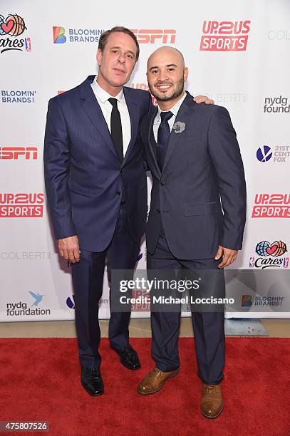 Dr. David Colbert and Veteran and Up2Us Sports Member Kleiton Almeida attend the Up2Us Sports celebration of 5 Years of change through sports on June...