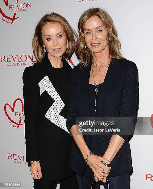 Marjorie Bach and Barbara Bach attend Revlon's celebration of achievements in cancer research at Four Seasons Hotel Los Angeles at Beverly Hills on...