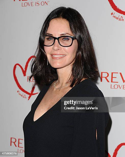 Actress Courteney Cox attends Revlon's celebration of achievements in cancer research at Four Seasons Hotel Los Angeles at Beverly Hills on June 3,...