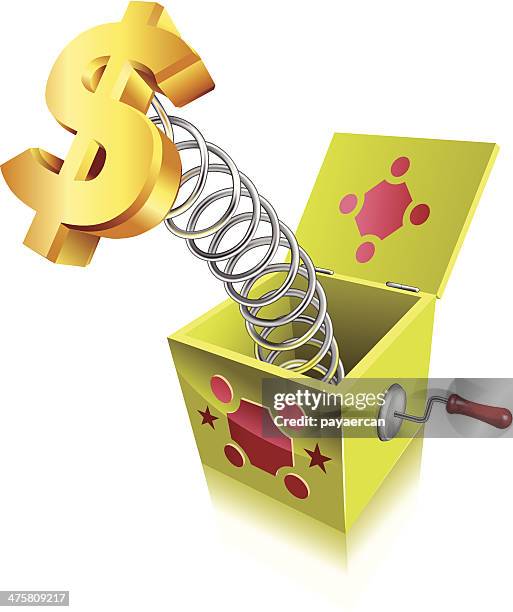 money winning or surprise - coiled spring stock illustrations