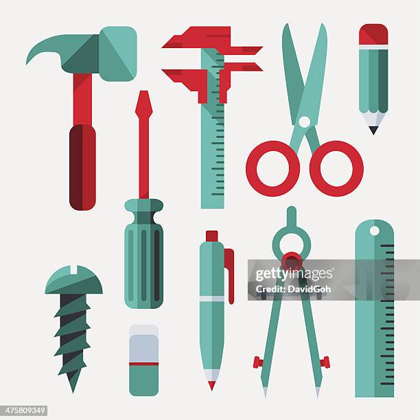 flat design elements - tools - caliper stock illustrations