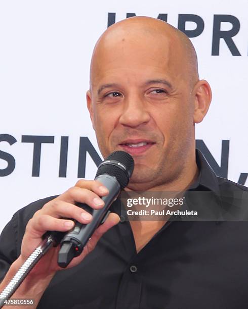 Actor Vin Diesel attends the "Hand and Footprint Ceremony" at The TCL Chinese Theatre IMAX on June 3, 2015 in Hollywood, California.