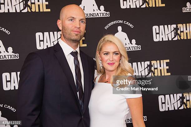 Major League Baseball player J.A. Happ of the Seattle Mariners attends the Canoche Benefit for the RC22 Foundation hosted by Robinson Cano at the...