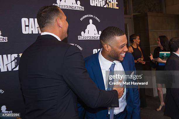 Robinson Cano and Alex Rodriguez attend the Canoche Benefit for the RC22 Foundation hosted by Robinson Cano at the Paramount Theatre on June 3, 2015...