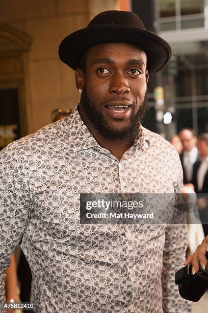 Football player Kam Chancellor attends the Canoche Benefit for the RC22 Foundation hosted by Robinson Cano at the Paramount Theatre on June 3, 2015...