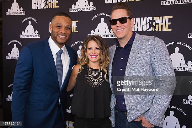 Major League Baseball players Robinson Cano and Logan Morrison of the Seattle Mariners attends the Canoche Benefit for the RC22 Foundation hosted by...