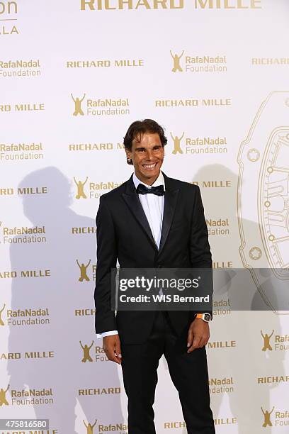 Rafael Nadal poses at the 1st Gala of his foundation Fudacion Rafa Nadal on may 23, 2015 in Paris, France.