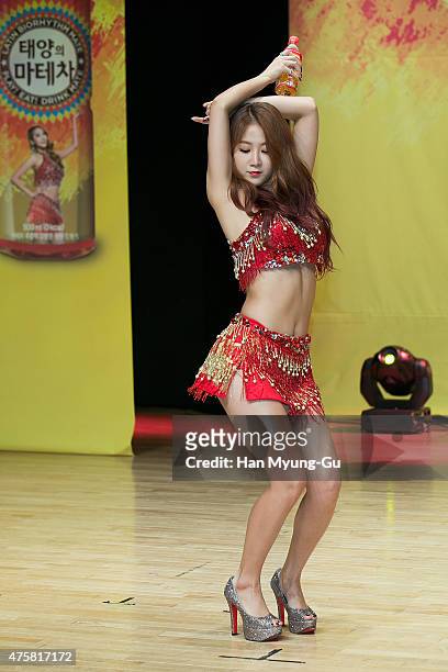 Soyou of South Korean girl group SISTAR attends Coca Cola - Mate - Mate Body Show Time with SISTAR on June 4, 2015 in Seoul, South Korea.