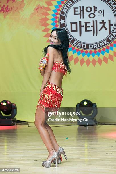 Hyolyn of South Korean girl group SISTAR attends Coca Cola - Mate - Mate Body Show Time with SISTAR on June 4, 2015 in Seoul, South Korea.
