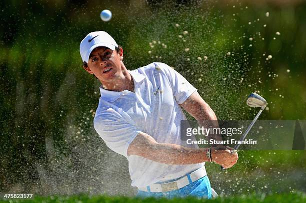 Rory McIlroy of Northern Ireland plays a shot on the second hole during the third round of The Honda Classic at PGA National Resort and Spa on March...