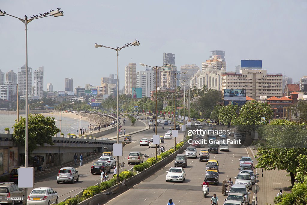 View of traffic along roadway