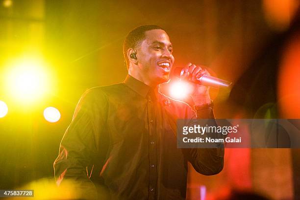 Singer-songwriter Trey Songz performs onstage during the Moet Nectar Imperial Rose x Marcelo Burlon Launch Event at Cipriani Downtown on June 3, 2015...