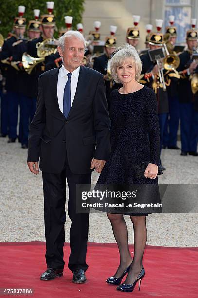 Politician Elisabeth Guigou arrives for the State Dinner offered by French President François Hollande at the Elysee Palace on June 2, 2015 in Paris,...