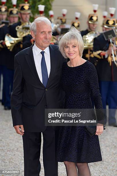 Politician Elisabeth Guigou arrives for the State Dinner offered by French President François Hollande at the Elysee Palace on June 2, 2015 in Paris,...