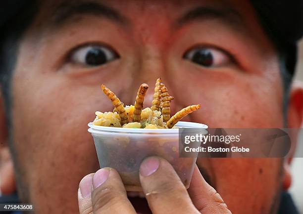 Pestaurant" or temporary bug restaurant, was set up in from of Faneuil Hall where people could chow down on food made with bugs. Voravut...