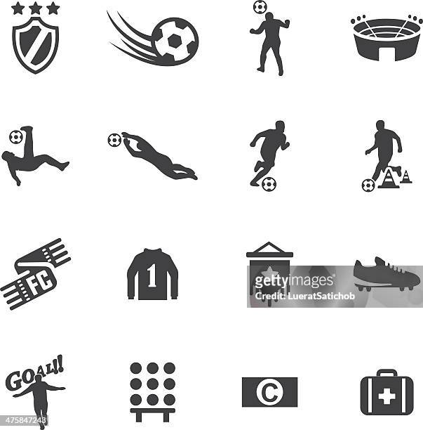 world soccer silhouette icons 2 - football team icon stock illustrations