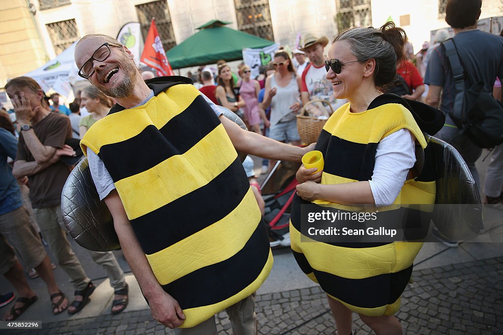 Demonstrators In Munich Protest Upcoming G7 Summit