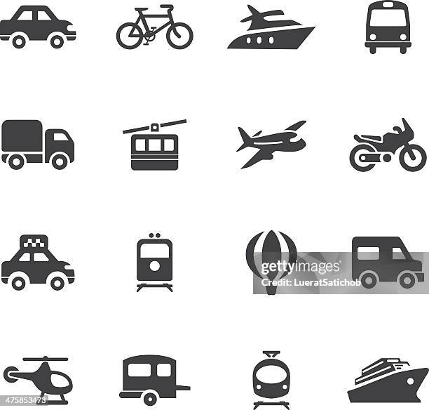 transportation silhouette icons - on the move stock illustrations