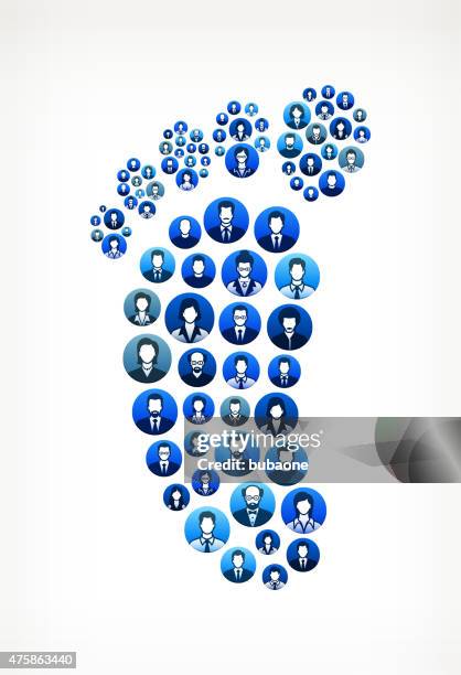 footprint business people faces finance and teamwork pattern. - global footprint stock illustrations