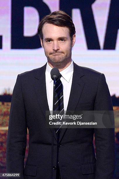 Actor Will Forte speaks onstage during the 2014 Film Independent Spirit Awards at Santa Monica Beach on March 1, 2014 in Santa Monica, California.