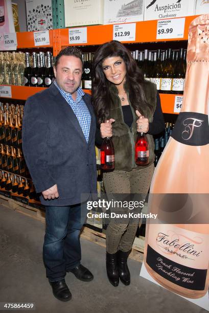 Joe Giudice and Teresa Giudice host a wine bottle signing and tasting at NB Liquors at Costco on March 1, 2014 in North Plainfield, New Jersey.