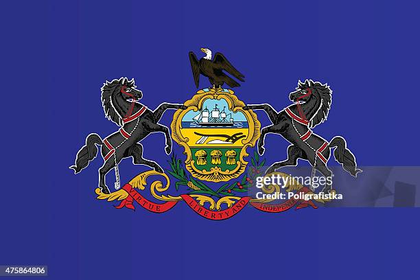 flagge von pennsylvania - pennsylvania stock-grafiken, -clipart, -cartoons und -symbole
