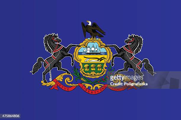 flag of pennsylvania - pennsylvania stock illustrations