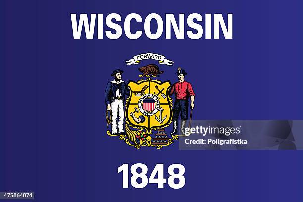 flag of wisconsin - wisconsin state flag stock illustrations